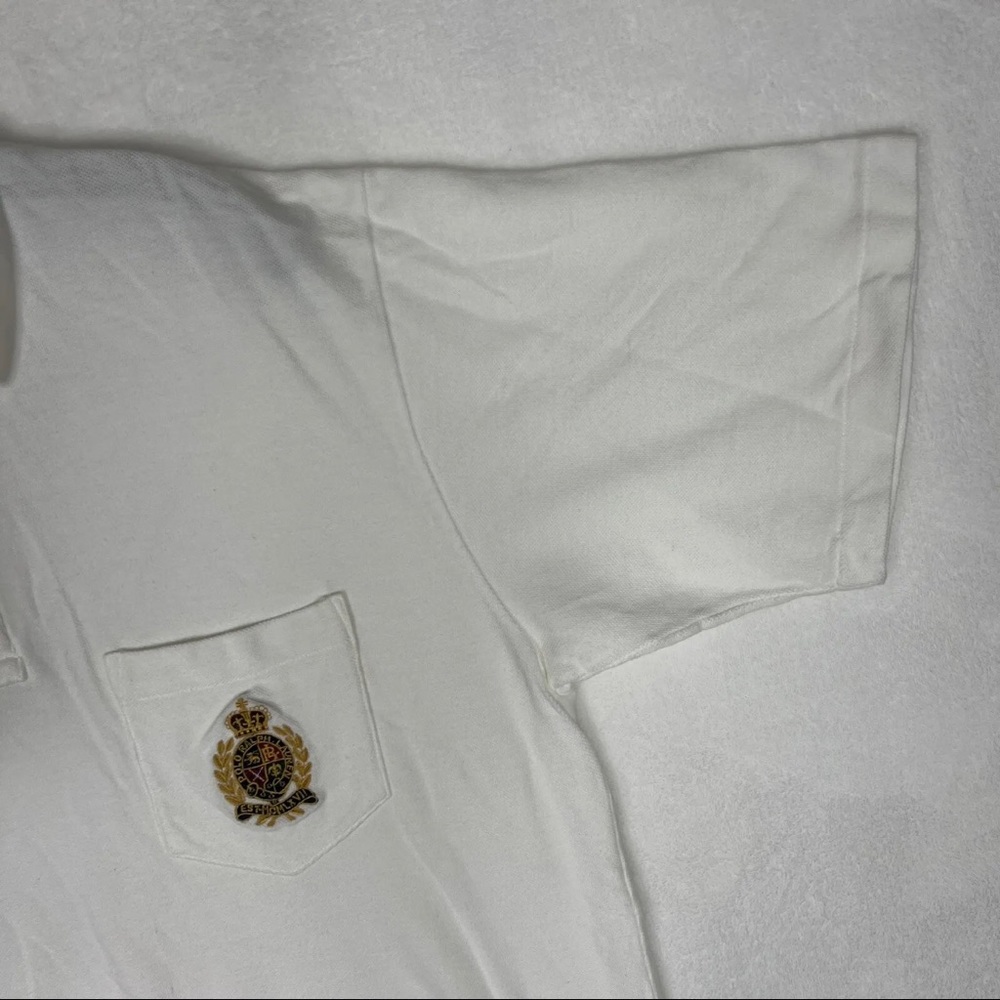 Ralph Lauren white polo shirt with embroidered crest, L